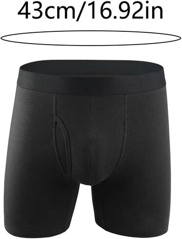 4 Pack Men's Long Boxer Briefs, Openwork Boxer Briefs, Soft, Breathable, Reusable, Suitable For Everyday Use（Black XXL） in Saudi Arabia