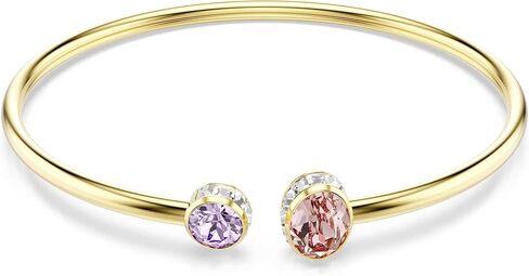 Swarovski Chroma bangle, Mixed cuts, Multicolored, Gold-tSwarovski One plated in Saudi Arabia