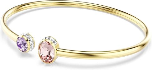 Swarovski Chroma bangle, Mixed cuts, Multicolored, Gold-tSwarovski One plated in Saudi Arabia