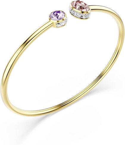 Swarovski Chroma bangle, Mixed cuts, Multicolored, Gold-tSwarovski One plated in Saudi Arabia