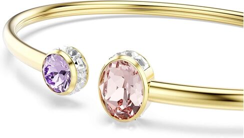 Swarovski Chroma bangle, Mixed cuts, Multicolored, Gold-tSwarovski One plated in Saudi Arabia