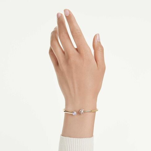 Swarovski Chroma bangle, Mixed cuts, Multicolored, Gold-tSwarovski One plated in Saudi Arabia