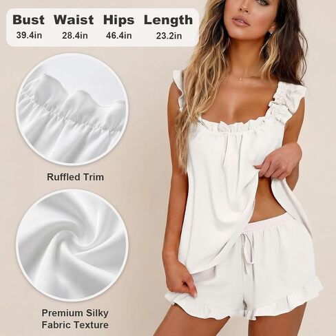 Ladies' Ruffle Trim Two-Piece Sleep Set in Saudi Arabia