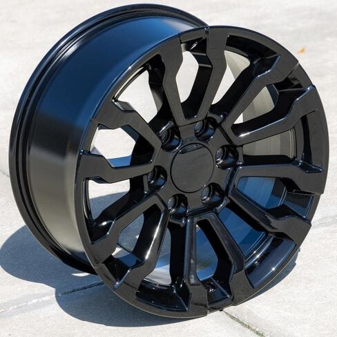 إطارات OE Wheels CV35 مقاس 18 بوصة تناسب طراز Sierra 1500 AT4 6x139.7 18x8.5 أسود لامع - هولاندر 5909 (1) in Saudi Arabia