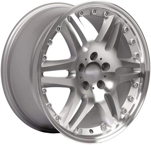 إطارات OE Wheels MB09 مقاس 18 بوصة تناسب طراز Brabus مقاس 5x112 18x8.5 مصنوعة من الفضة اللامعة (مجموعة من 4) in Saudi Arabia