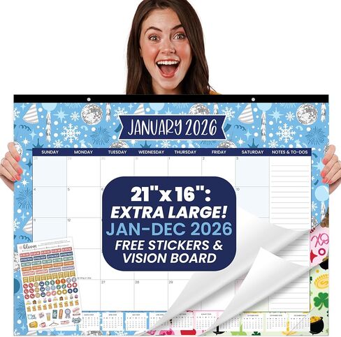 bloom daily planners 2024 Desk Calendar - 21" x 16" Large Monthly Organizer Pad with Stickers (January 2024 - December 2024) Wall Hanging or Desktop Blotter - Vintage Floral in Saudi Arabia