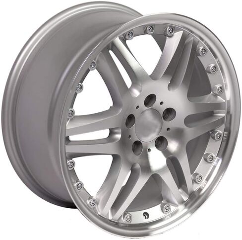 إطارات OE Wheels MB09 مقاس 18 بوصة تناسب طراز Brabus مقاس 5x112 18x8.5 مصنوعة من الفضة اللامعة (مجموعة من 4) in Saudi Arabia
