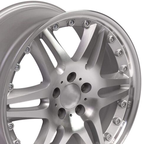 إطارات OE Wheels MB09 مقاس 18 بوصة تناسب طراز Brabus مقاس 5x112 18x8.5 مصنوعة من الفضة اللامعة (مجموعة من 4) in Saudi Arabia