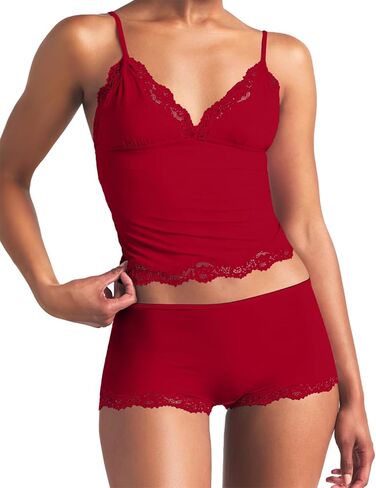 Ezbelle Women's Pajama Set Two Piece Tank Lounge Matching Lace Pjs Short Pants V Neck Outfit Sexy Knit Summer Crop Clothes in Saudi Arabia
