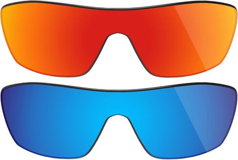 عدسات مستقطبة بديلة متوافقة مع نظارات Oakley Batwolf OO9101 الشمسية، مقاومة للصدمات وملاءمة مثالية - أحمر ناري وأزرق جليدي in Saudi Arabia