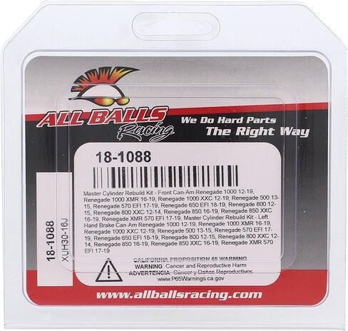 All Balls Racing 18-1088 Master Cylinder Rebuild Compatible with/Replacement for Can-Am Renegade 1000 2012-18, Renegade XMR 570 EFI 2017-18, Renegade 850 XXC 2016-17, Renegade 850, Renegade 800 R XXC in Saudi Arabia