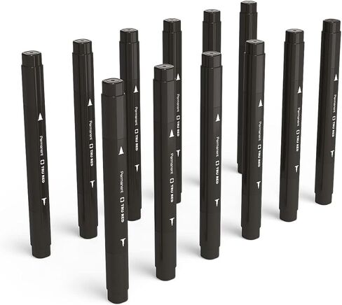 TRU RED Twin Tip Permanent Markers, Black, Fine & Ultra Fine Tips, Quick Dry, 36/Carton for Office/School in Saudi Arabia