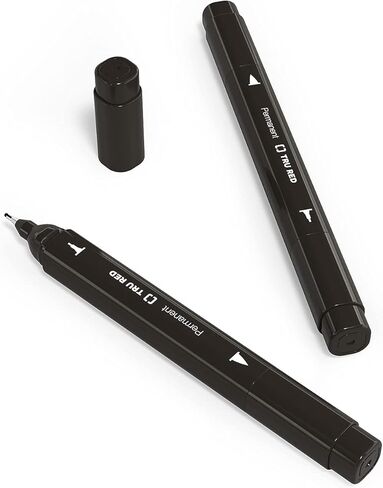 TRU RED Twin Tip Permanent Markers, Black, Fine & Ultra Fine Tips, Quick Dry, 36/Carton for Office/School in Saudi Arabia