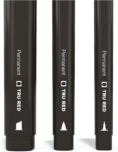 TRU RED Twin Tip Permanent Markers, Black, Fine & Ultra Fine Tips, Quick Dry, 36/Carton for Office/School in Saudi Arabia