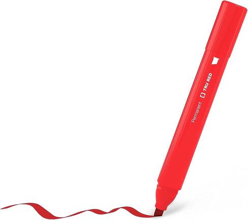 أقلام تحديد دائمة TRU RED Tank، رأس مشطوف، ألوان متنوعة، حبر غامق، أسطوانة متينة، 15/كرتون in Saudi Arabia