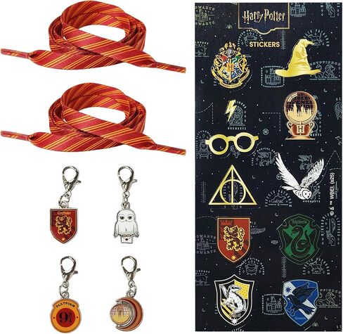 LUV HER Harry Potter Shoelaces Set with 10 Die-Cut Stickers and 4 Character Charms – Fun Kids Accessories for Fans in Saudi Arabia