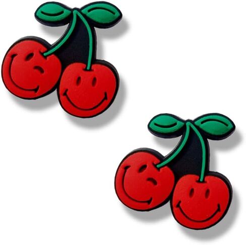 Cherry Shoe Charms - Cute Fruit-Themed Decoration Charms Gift for Boys Kids Teens and Adults - Set of 2 in Saudi Arabia