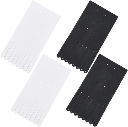 2 Pairs PU Leather Kiltie Shoe Topper for Golf Shoes 2 Colors Imitation Leather Kilties Flaps Luxe Fringe Accessory Brogue Oxfords Loafers Accessory for Outdoor(Black;White) in Saudi Arabia
