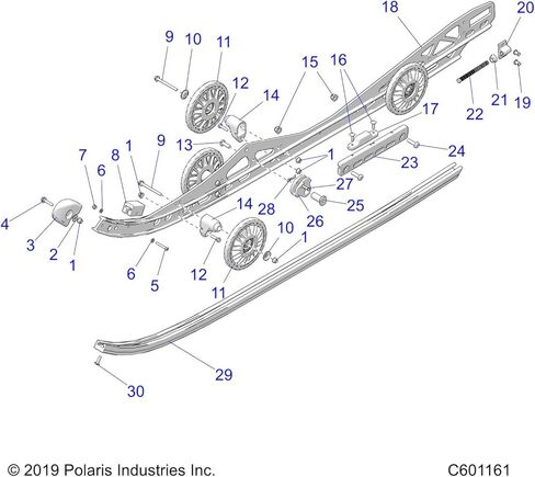 Polaris 1544098-737 Indian Sky Blue Left Hand 144" Rail Switchback Assault 800 in Saudi Arabia