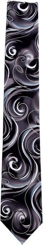 Jerry Garcia Mens Fashion Designer Brand Necktie Ties, Black Gray, One Size in Saudi Arabia