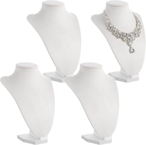 4 Pcs Necklace Display Stand Necklace Holder Jewelry Bust Display Stands for Selling Home Store Trade Shows Photography Props Retail(Velvet) in Saudi Arabia