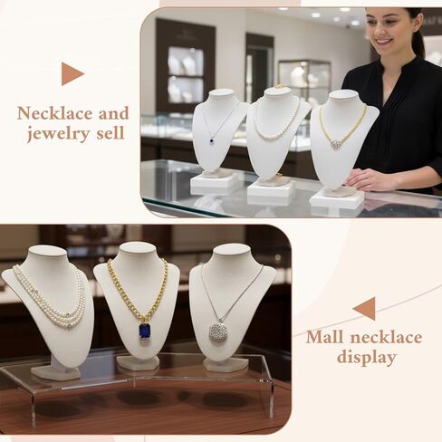 4 Pcs Necklace Display Stand Necklace Holder Jewelry Bust Display Stands for Selling Home Store Trade Shows Photography Props Retail(Velvet) in Saudi Arabia
