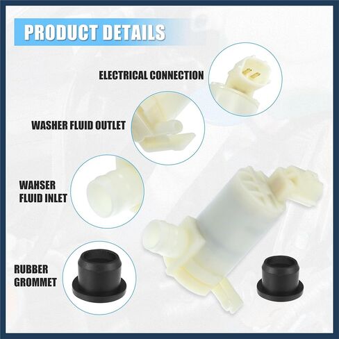 Car Windshield Washer Motor Pump Replacement Fit for NISSAN 350Z - Pack of 1 White Stylish Design in Saudi Arabia