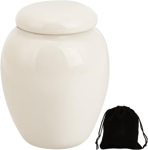 GORGECRAFT Human Ash Urn Small Cremation Urns Memorial Pet Animal Human Ashes Holder Mini Ceramic Burial Funeral Keepsake Urns Container Jar for Male Female Cat Rabbit White 2.11 x 1.65 inch in Saudi Arabia