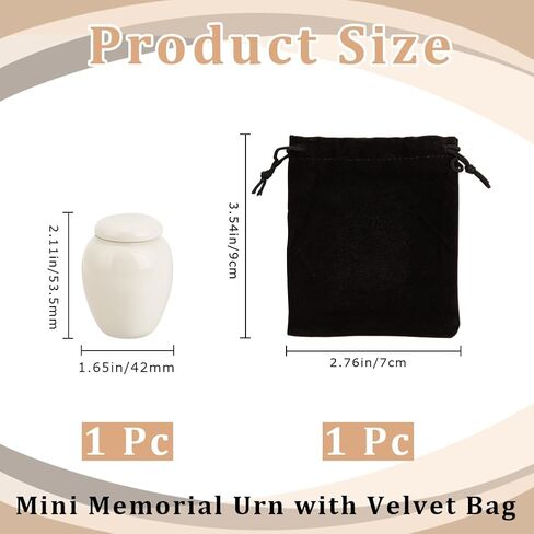 GORGECRAFT Human Ash Urn Small Cremation Urns Memorial Pet Animal Human Ashes Holder Mini Ceramic Burial Funeral Keepsake Urns Container Jar for Male Female Cat Rabbit White 2.11 x 1.65 inch in Saudi Arabia