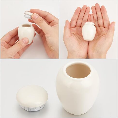 GORGECRAFT Human Ash Urn Small Cremation Urns Memorial Pet Animal Human Ashes Holder Mini Ceramic Burial Funeral Keepsake Urns Container Jar for Male Female Cat Rabbit White 2.11 x 1.65 inch in Saudi Arabia