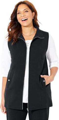 Women's Plus Size Suprema Studio Zip Front Vest in Saudi Arabia