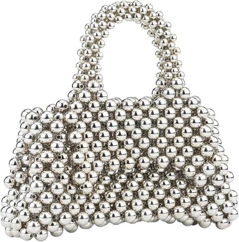 محفظة مسائية مطرزة باللؤلؤ للنساء مصنوعة يدويًا حقيبة يد صيفية لحفلات الشاطئ in Kuwait