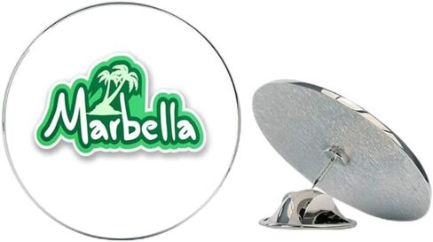 Marbella Round Metal 0.75" Lapel Pin Hat Shirt Pin Tie Tack Pinback in Saudi Arabia