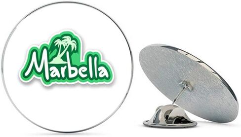 Marbella Round Metal 0.75" Lapel Pin Hat Shirt Pin Tie Tack Pinback in Saudi Arabia