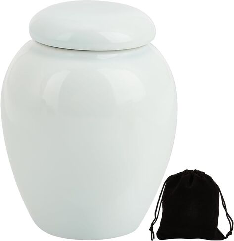 GORGECRAFT Human Ash Urn Small Cremation Urns Memorial Pet Animal Human Ashes Holder Mini Ceramic Burial Funeral Keepsake Urns Container Jar for Male Female Cat Rabbit White 2.11 x 1.65 inch in Saudi Arabia