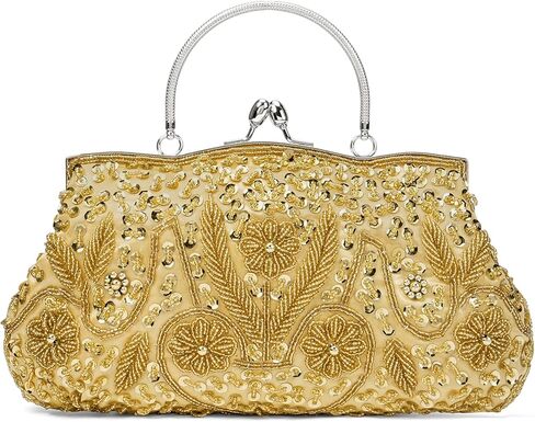 Evening Handbag for Women Beaded Purse Bag Sparkly Rhinestone Clutch Purse Vintage Purse Party Bag for Wedding in Saudi Arabia