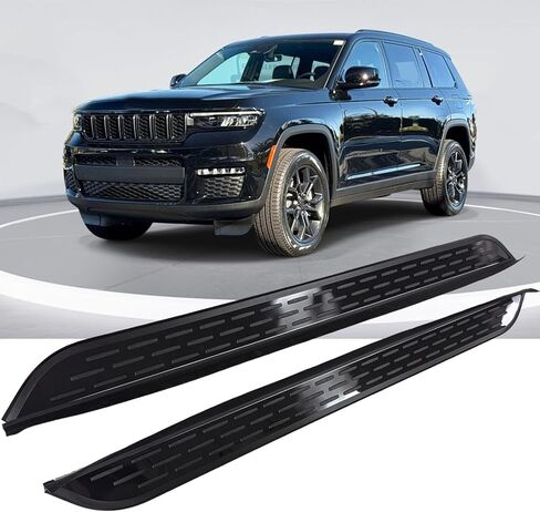 Running Board Fits for Jeep Grand Cherokee L 2022 2023 2024 2025 2026 All Black Aluminum Side Step Side Bar Car Protect Stairs Pedals with Mounted Brackets Screws 2PCS/Set Not for 4XE Version in Kuwait