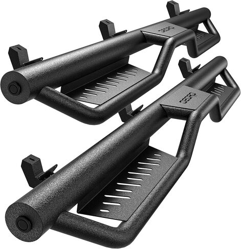 AUTOSAVER88 Running Boards Compatible with 2018-2026 Jeep Wrangler JL JLU Unlimited 4 Doors, Two-Stair Side Steps Rail Drop Nerf Bars, Black Carbon Steel (76MM) in Saudi Arabia