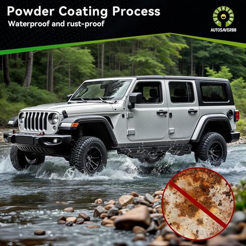 AUTOSAVER88 Running Boards Compatible with 2018-2026 Jeep Wrangler JL JLU Unlimited 4 Doors, Two-Stair Side Steps Rail Drop Nerf Bars, Black Carbon Steel (76MM) in Saudi Arabia