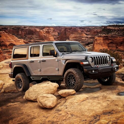 AUTOSAVER88 Running Boards Compatible with 2018-2026 Jeep Wrangler JL JLU Unlimited 4 Doors, Two-Stair Side Steps Rail Drop Nerf Bars, Black Carbon Steel (76MM) in Saudi Arabia