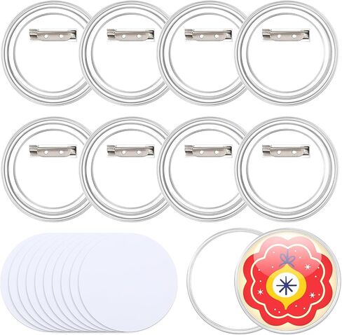 10 Pcs Acrylic Blank Clear Button Pins, 2.32 Inch Photo Button Picture Pins for Photos, Sublimation, Crafts Activity, DIY Gifts, School Projects, Events Badges in Saudi Arabia