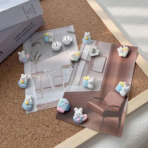 50 قطعة من طبعة أرنب شاي الحليب، طبعة طبعة لطيفة من الراتنج، مناسبة للمنزل، واللوحات البيضاء المكتبية، ولوحة الإعلانات، ولوحة اللوح اللينة لتزيين اللوح الناعم in Kuwait