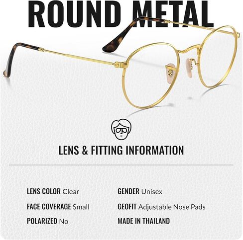 نظارة Ray-Ban RB3447V معدنية مستديرة الشكل مع مجموعة النظارات الرسمية in Saudi Arabia