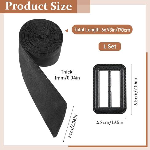 Black Women Trench Coat Belt, 67.7 Inch Polyester Overcoat Waistband with Adjustable Buckle, Womens Wind Trench Coat Replacement Waistband Waist Belt for Overcoat Jacket Dress in Saudi Arabia