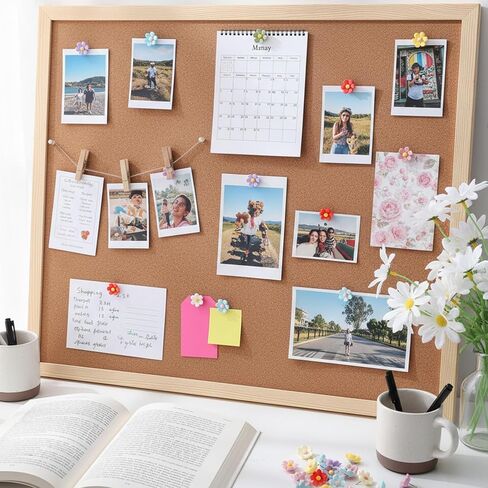 30 Pcs Colorful Flower Push Pins, Cute Push Pins for Bulletin Board Decorative Resin Floral Thumb Tacks for Cork Board, Photo Wall, Hanging Poster, Office Supplies in Saudi Arabia