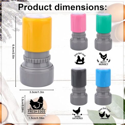 5pcs Fresh Egg Stamps, 5 Patterns Plastic Chicken Egg Carton Stamp for Easter Eggs for Home Farm Chicken Coop Farmhouse Supplies in Saudi Arabia