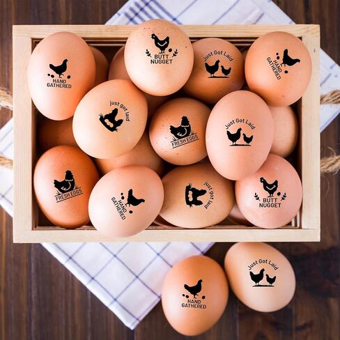 5pcs Fresh Egg Stamps, 5 Patterns Plastic Chicken Egg Carton Stamp for Easter Eggs for Home Farm Chicken Coop Farmhouse Supplies in Saudi Arabia