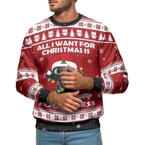 34HD Gifts for Christmas Ugly Christmas Sweater 2025 for Men Women Funny Long Sleeves Crewneck Christmas Sweater in Kuwait