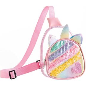 حقيبة صدر شفافة للفتيات الصغيرات لمناسبات الاستاد، محفظة حقيبة للأطفال مقاومة للماء من مادة PVC للحفلات الموسيقية (782-1) in Kuwait