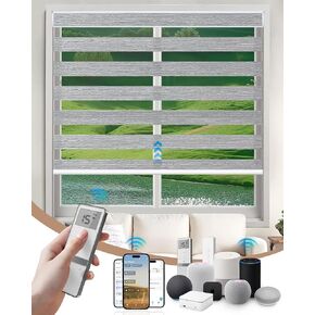 ستائر Kincmo الآلية مع جهاز تحكم عن بعد، ظلال حمار وحشي آلية تعمل مع Apple Homekit، Alexa، Google Home، ستائر كهربائية مخصصة مع جهاز تحكم عن بعد، تطبيق، تحكم صوتي (عينات قماش ستائر حمار وحشي متعددة الألوان) in Kuwait